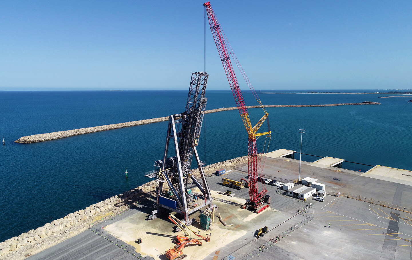 A structure being dismantled