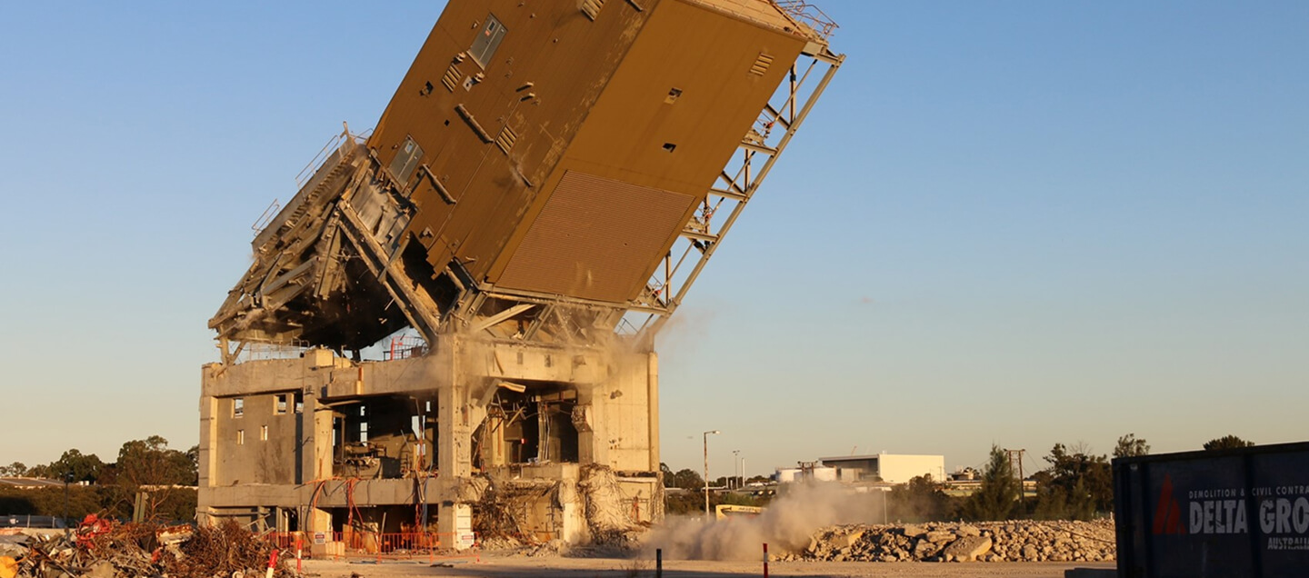 A structure being collapsed