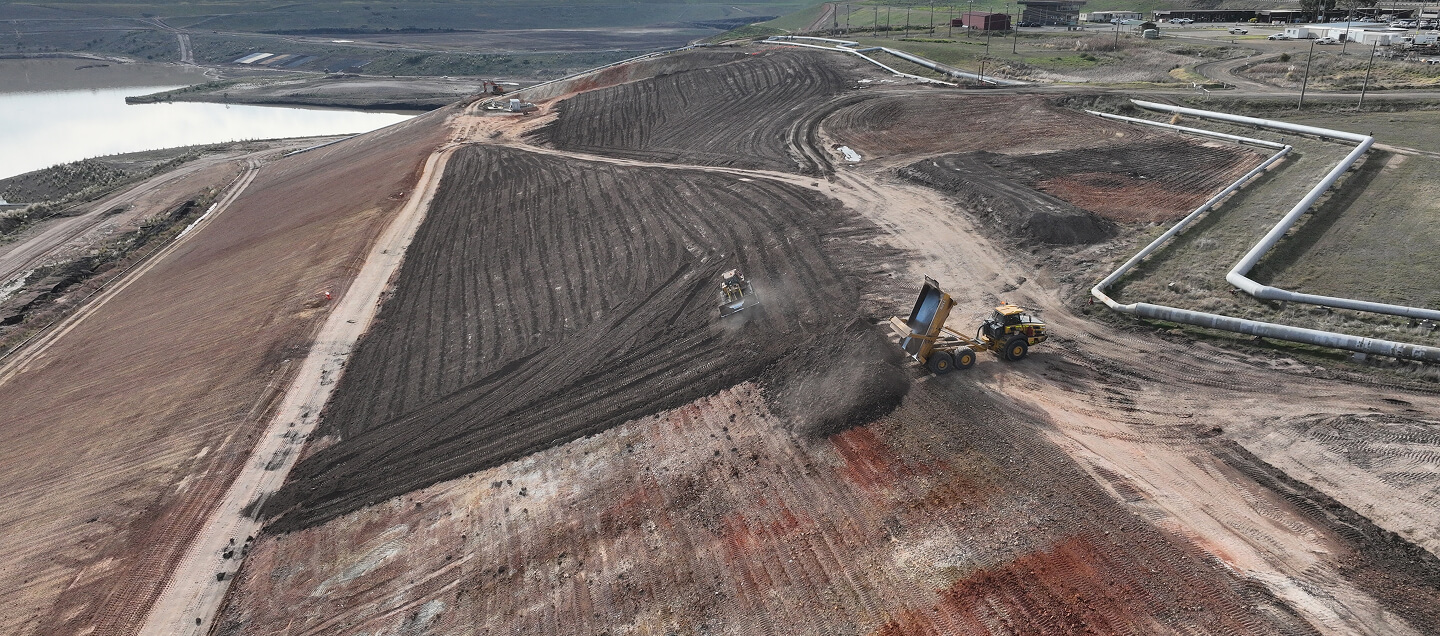 Aerial photo of land being remediated