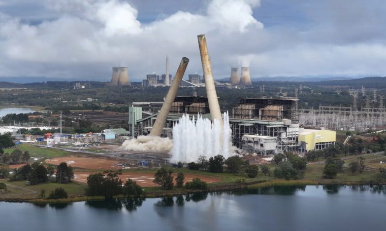 Liddell Power Station Stack Fells (Blast Event)